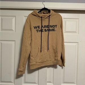Tan Hoodie with Black Text